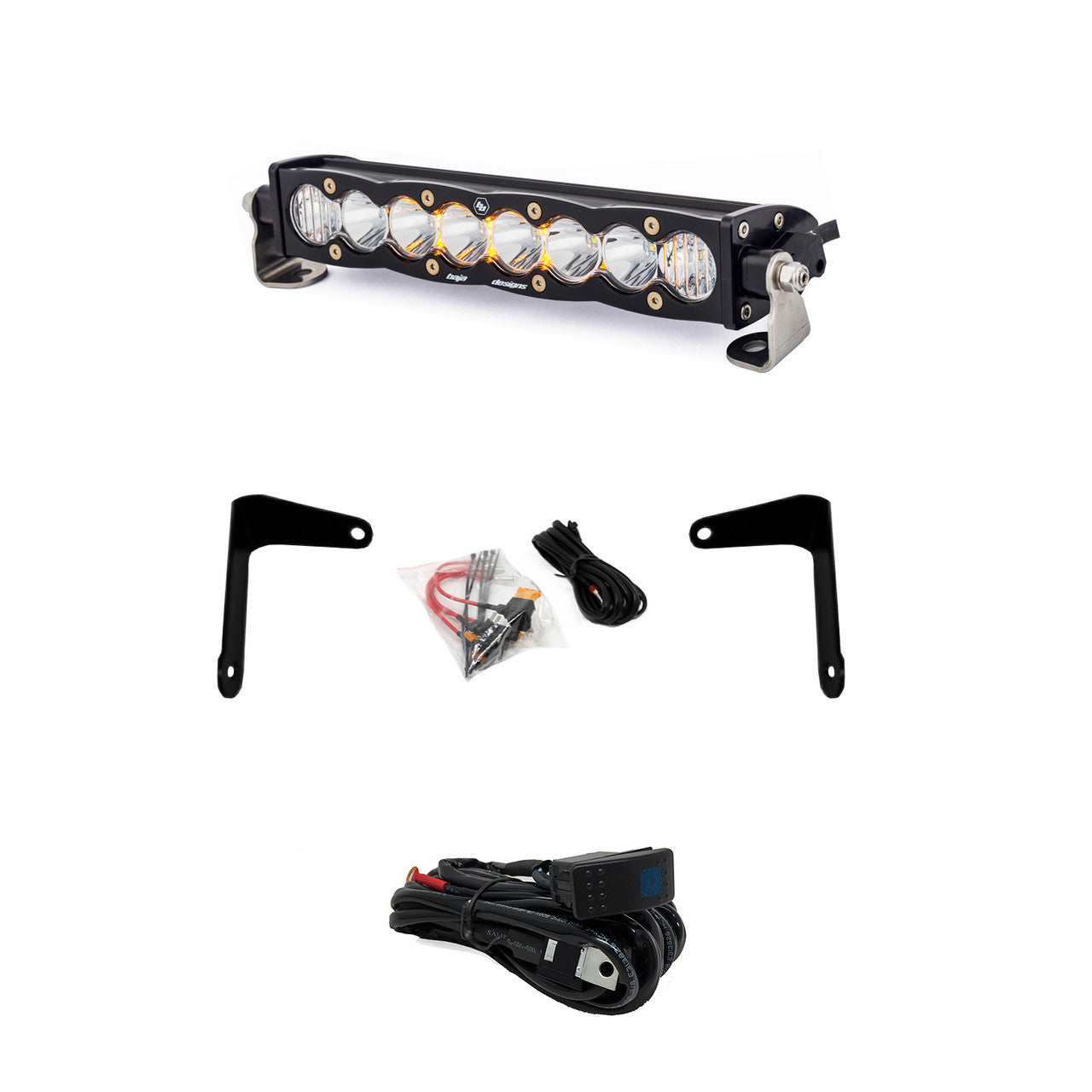 Baja Designs - Can-Am S8 10 Inch Shock Mount Light Bar Kit - Can-Am 2017-24 Maverick X3