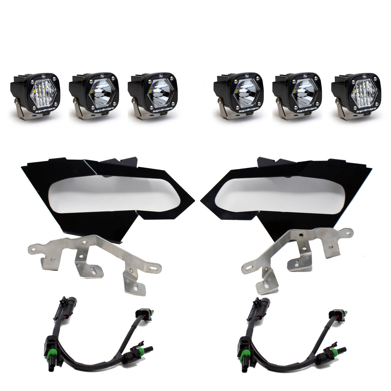 Baja Designs - Can-Am S1 Triple LED Headlight Kit - Can-Am 2017-24 Maverick X3